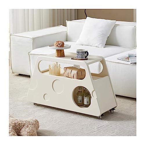 Sofa Mobile Cocktail Table Coffee Table Center Table for Living Room, 2 Tier Side Table End Table with Storage Shelf and Drawer, Narrow Serving Cart with Wheels for Kitchen, Bedroom,Balcony Sofas For