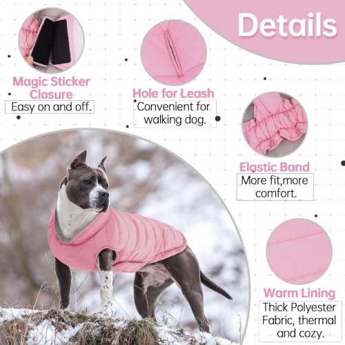 Image of Lelepet Reversible Dog Coat Windproof Dog Puffer Jacket Lightweight Vest