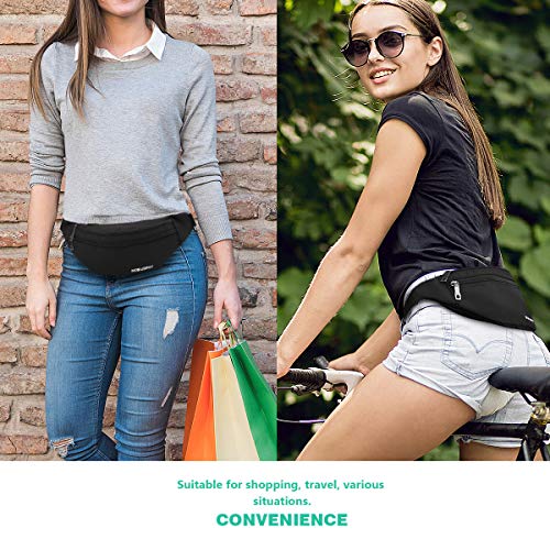 MOBIUSPHY Bauchtasche Damen Herren Gürteltasche Hüfttasche Handytasche Sport Laufgürtel, Schwarz