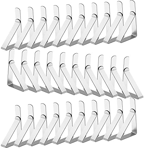 T-Antrix Tablecloth Clips 30 Packs Picnic Table Clips Flexible Stainless Steel Table Cloth Cover Clamps Table Cloth Holders Ideal for Picnics Marquees Weddings Graduation Party