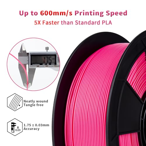 Image of ZIRO High Speed Filament 1.75mm, Up to 600mm /s, HS-PLA 1KG Spool, Magenta | Fit for Most FDM 3D Printer, 1.75mm 1KG Spool, Dimensional Accuracy + /-0.03mm, Colorful PLA FilamenT