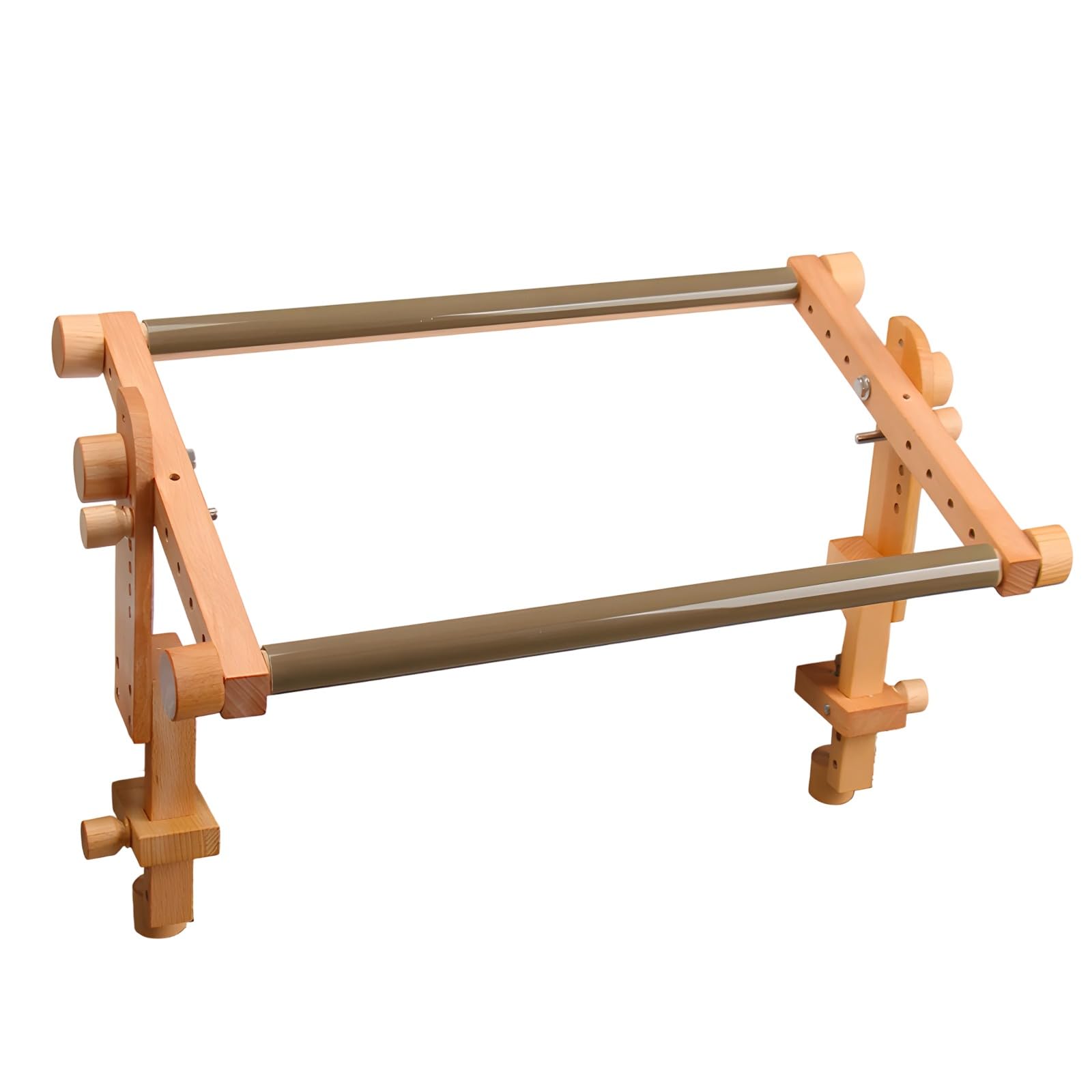 Marco de bordado ajustable de madera de haya, soporte de punto de cruz, 20.1 x 11.4 in / 51 x 29 cm, ajuste multiángulo, abrazadera de plástico para bordado a mano, manualidades, costura, acolchado