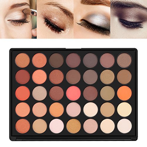 Eyeshadow, U-Kiss 35 Colors Nature Glow Eye shadows Makeup Palette Set, Professional, Waterproof, Matte, Shimmer, Warm
