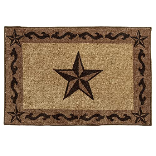 Paseo Road Rustic Star Brown Scroll Bath & Kitchen Rug, 24 x 36 inch