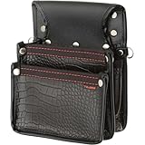 タジマ セフシステム 着脱式腰袋 ツインフック クロコ 釘袋2段小 高強度でしなやかな高耐久合成皮革 SFKBG-KG2S2H 着脱楽々 ベルトに後から装着可能 腰道具の組み換えが簡単 使う道具だけを選んで装着 腰の負担軽減 工具の落下防止