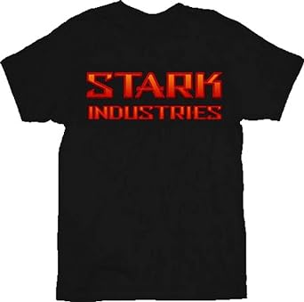 Iron Man Bevel Red Stark Industries Black Adult T-Shirt Tee