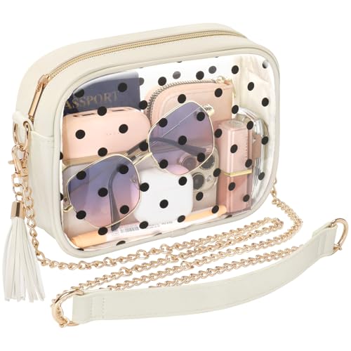 Image of PACKISM Clear Bag for Stadium Events - Clear Purses for Women Transparent Crossbody Messenger Bag for Concerts Game Day