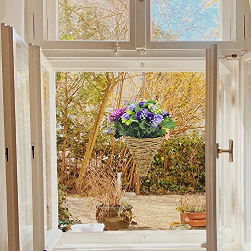 Hemoton Plant Hanger 2Pcs Hanging Planter Rattan Cone Shape Plant Flower Pot Farmhouse Wall Flower Basket Fern Wicker Bird Plant Pot Weave Orchid Pot For Indoor Outdoor Garden Macrame Plant Hanger #TOP2