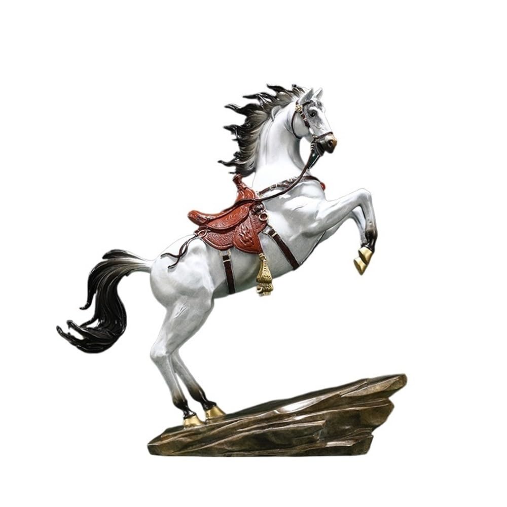 Dfhs46jk White Table Decorations Horse Ornaments For Home Living Room And Office, High-End Decorations For Housewarming And Opening Gifts Art Statue(White)