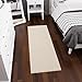 Ottomanson Luxury Collection Camel Solid Runner Rug with Non-Slip/Rubber-Backing Bath Rug, 2'2" X 6'0", Beige