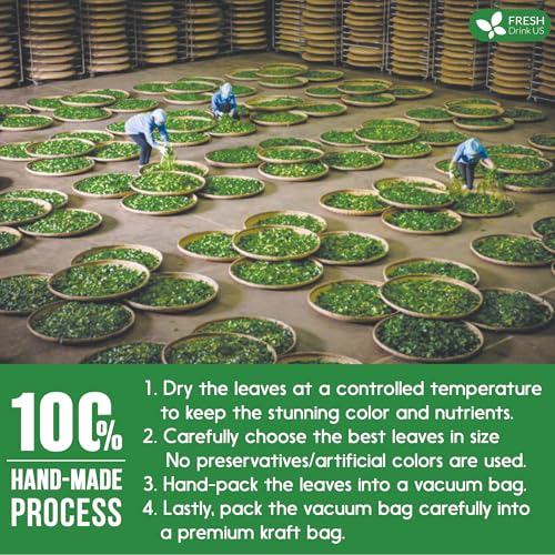 FreshDrinkUS, Premium 300+ Natural Stevia Leaves, Whole Dried Leaves, 100% Pure Stevia Dried Leaves, Stevia Leaf Tea, Zero Calorie Sweetener, No Additives, No Caffeine, Vegan