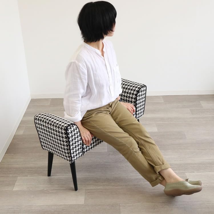 Amazon｜かわ畑 モダンテイスト スツール ベンチ L 椅子 千鳥柄