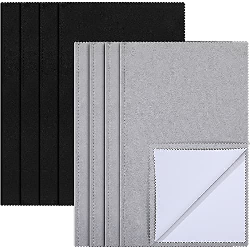 Dingion 8 Pieces Large Silver Cleaning Cloth 11 X 14 Inches Jewelry Cleaning Cloths Pro Size Polishing Cloth For Gold Silver Jewelry Silverware #TOP25