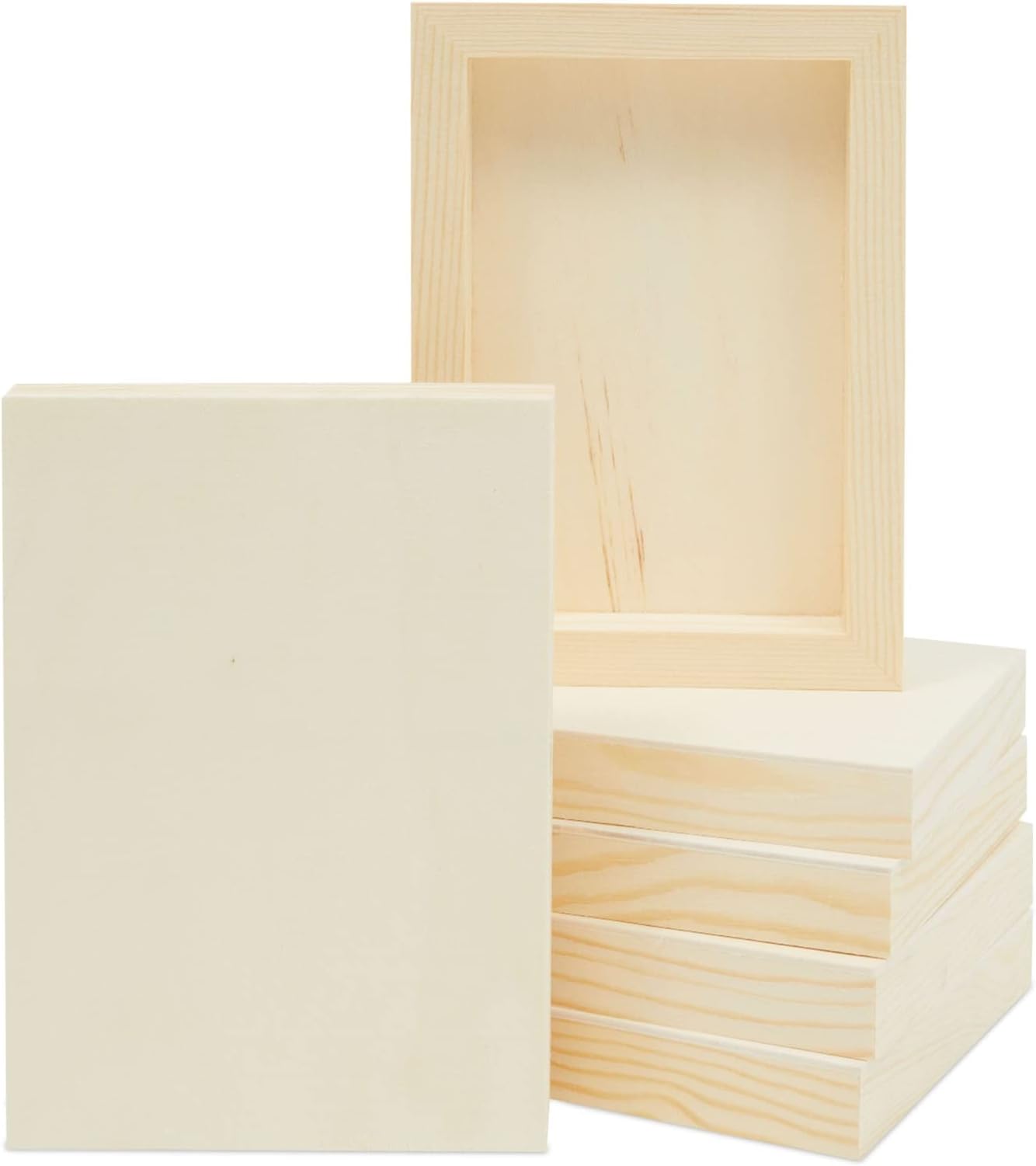 Bright Creations Unfinished Wood Panels for Painting Arts and Crafts (5x7 Inches, 6 Pack)
