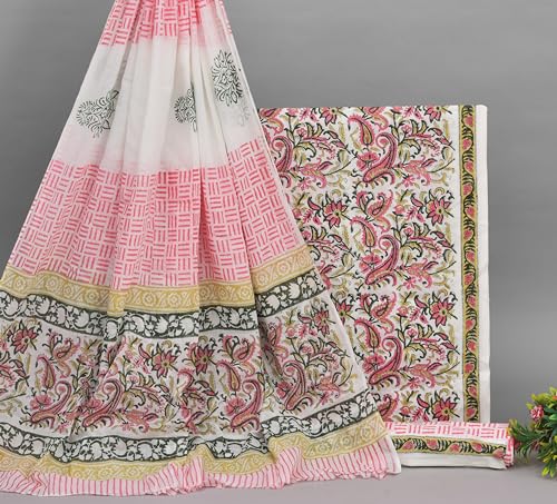 Image of NISHIRE Women's Cotton Printed Unstitched Salwar Suit Dress Material With Dupatta