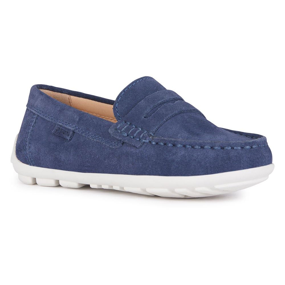 Geox J New Fast Boy A, Mocassini, Navy White, 34 EU
