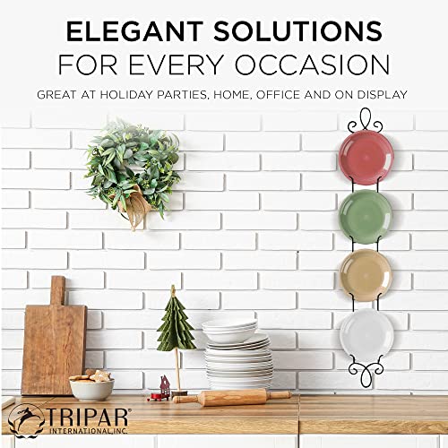 Tripar Augusta 4 Tier Vertical Black Plate Rack For Collectible Plates, Plaques, Dishes, & China #TOP3