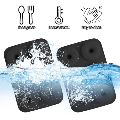 2 Pezzi Stampo per Ciambelle, Stampi in Silicone Antiaderenti, Stampo per Donuts a 6 Cavità, Stampi Donuts Grandi, Adatto Per Torte, Muffin, Biscotti, Bagel (Nero) - immagine 4