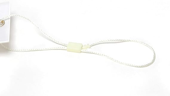 500 PCS 10.63inch Hang Tag String Snap Lock Pin Loop Tie Fasteners,Polyester String White Hanging String White String Hang Tag String