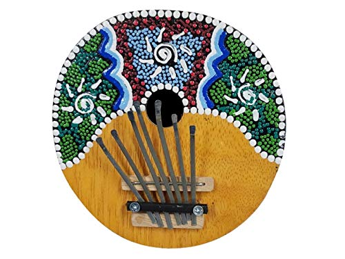 Kalimba Thumb Piano 7 keys Tunable Coconut Shell Painted Finger Thumb Piano Mbira Kalimba Tines Original Wood Kalimba Hugh Tracey Marimba Percussion Musical Instrument by Bethlehem Gifts TM