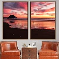 2 Piece Framed Canvas Wall Art Sunset Canvas Prints Home Artwork Decoration for Living Room,Bedroom - 16