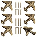 LLHDKF 6 Pack Airplanes Knobs Door Handle Cabinet Pull Dresser Single Hole Plane Shape Knobs Handles Drawer Pulls for Furniture (Bronze)