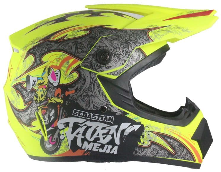 Kinder Crosshelm Mejia – Motorradhelm für Kinder, ABS-Schale, robuster Kinderhelm für Downhill, Quad und Motocross