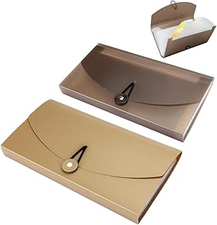 KUNANG 2PCS Receipt Coupon Organizer Holder, 13 Pockets Small Accordion File Organizer,Expanding File Folder 10 * 5.5 Inches