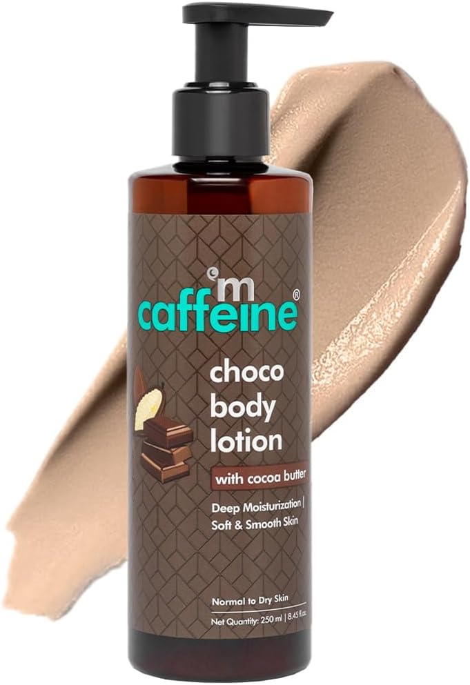 mCaffeine Choco Body Lotion (200ml) for Deep Moisturization of Dry Skin | Non Sticky Lotion with Cocoa Butter and Caramel | Daily-use Cream for Skin | Paraben and Mineral Oil Free