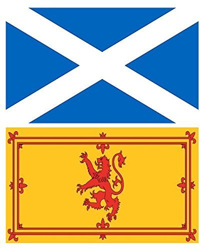 RockParty MEGA VALUE TWIN PACK – St Andrew’s Cross Saltire Flag + Rampant Lion Scotland Flag – Large 5x3 ft Scottish Supporters Flags for Events, Festivals, Sports & Home Décor