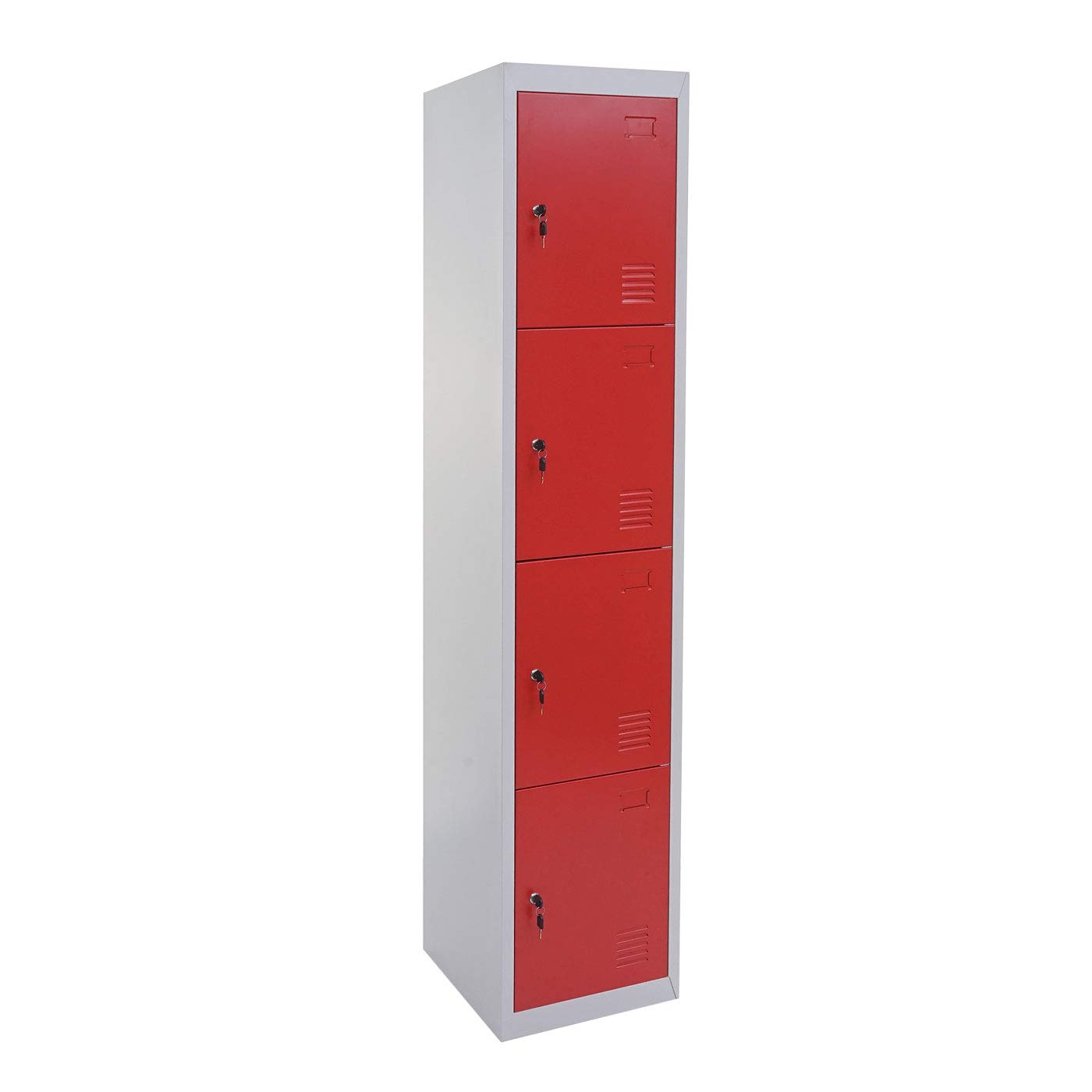 Mendler Boston T163, szafka z szafką na wartość, metalowa, 180 x 38 x 45 cm, czerwona
