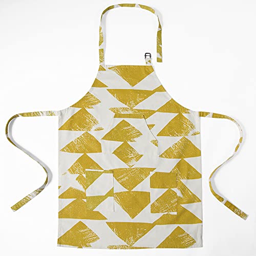 Image of HPD Half Price Drapes Aprons for Men Women with Large Pockets Adjustable Unisex PRTW-D35-AP Triad Printed Cotton, 27 X 34 Inch, Triad Gold