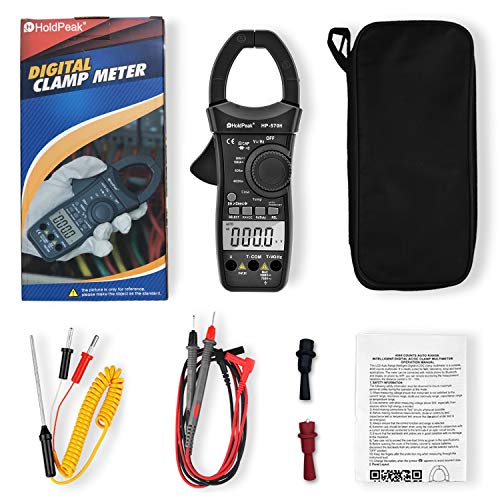 Holdpeak Digital Power Clamp Meter Hp-570H Auto-Ranging Multimeter For Dc/Ac Voltage Current&Watt,Resistance,Capacitance,Temperature,Frequency,Duty Cycle,Diode And Audible Continuity Test #TOP6