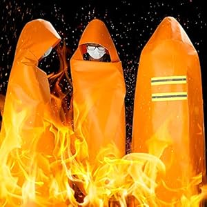 DIBBATU Fireproof Cloak, Fireproof Cape, Fireproof Hooded Cloak, Fire Emergency Survival Safety Blanket Full Body Protection, Flame Retardant Heat Insulation, Fire Escape Suit for Household