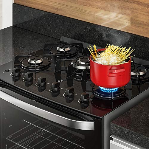 Fogão 5 Bocas Electrolux Prata Automático com Mesa de Vidro e Tripla Chama (76GS)