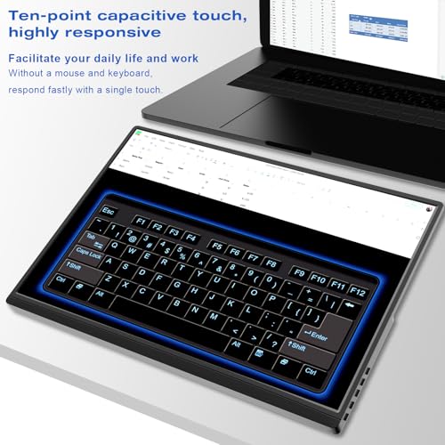 Image of Portable Monitor Touchscreen 16 Inch FHD 1920x1200P HDMI USBC Travel Touch Screen Monitor IPS Display for PC Laptop Computer Ras Pi, 300cd /㎡, Built-in Speakers