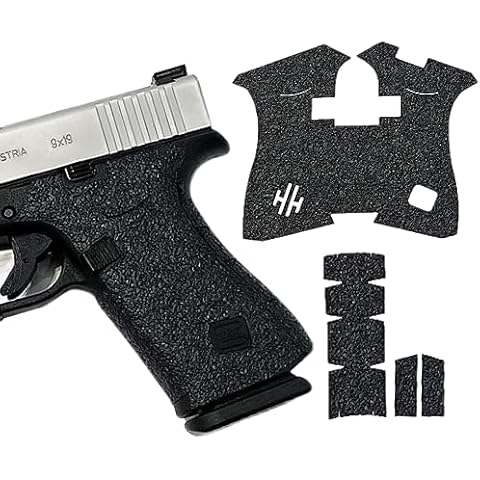 Handleitgrips Handgun Grip Tape Compatible with Glock 43x and Glock 48 - Black Textured Rubber Pistol Grip Tape, Easy Installation, Gun Parts & Accessories, Veteran Owned, Made in The USA Cover
