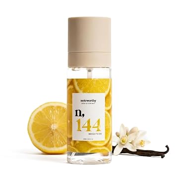 Noteworthy n,144 Brightside Body Mist Italian Citrus Lemon Blossom Vanilla & Musk | Refreshing, Light, Gender-Neutral Fragrance Mist, Travel-Friendly