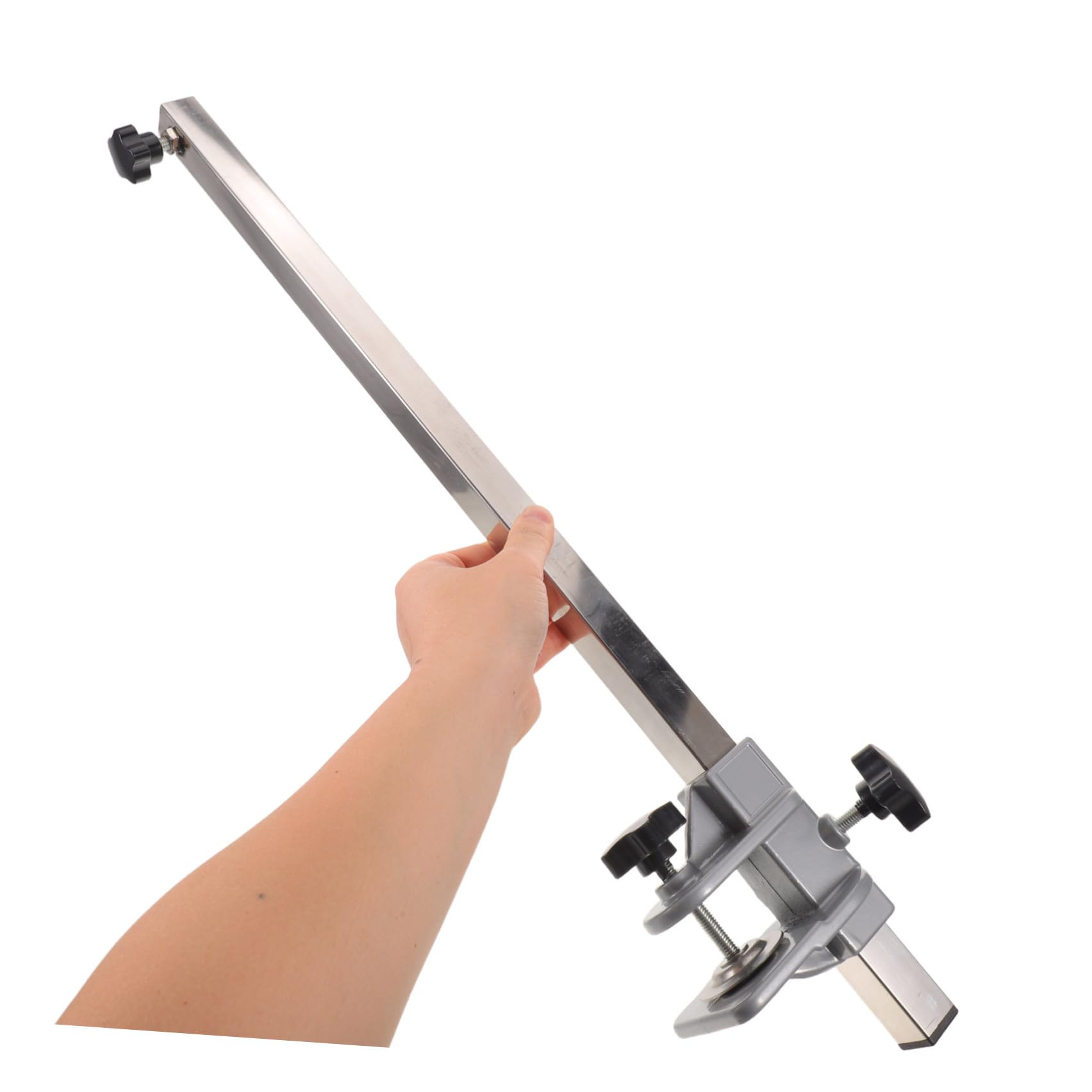 Veemoon Pflegetischarm mit Klemme, Höhenverstellbare Ersatzhalterung | Tischstangenständer mit Klemmen, Edelstahl, 120x25x7, 5cm, Silber, für Heimstationen