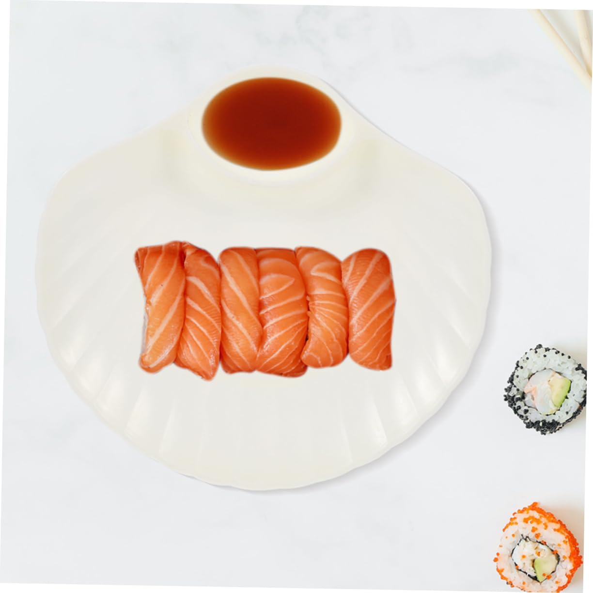 COLLBATH 5pcs Dipping Sauce Plate The Dip Dumpling Plate Seashell Tray Shell Shaped Dip Plate Food Plate Shell Shaped Plates Dumpling Serving Plate Food Dipping Plate Sushi Dish White