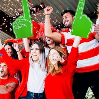 Nhujevkom Lot de 2 gants géants en mousse, doigts en mousse de gladiateurs, doigts en mousse pour fans de sport, main en mousse vierge, grand doigt pointant en mousse pour les fans de sport,