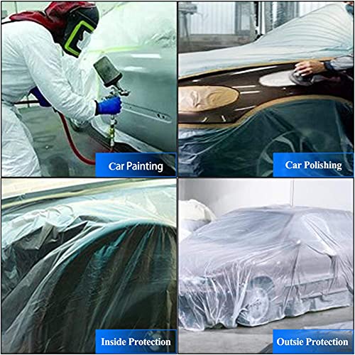 Image of VECOPE 3-Piece Set,Pre- Masking Film Protection Covering Cloth Tape | for Automotive Covering Painting Paint Masking (5-Feet X 65-Feet)