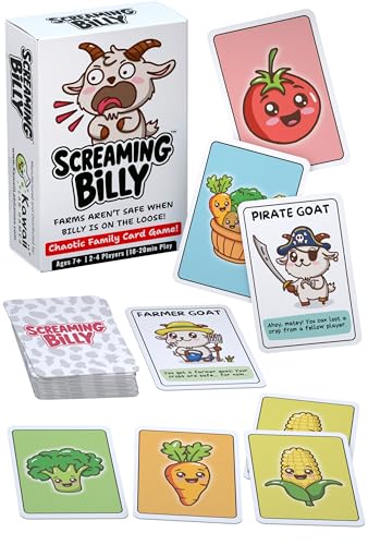 Screaming Billy Family Card Game for Kids and Adults | Screaming Goat Twist and Crop-Stealing Chaos | Quick & Easy to Learn for Game Night | 2-4 Players | Ages 7+ | 10-20 Minute Rounds