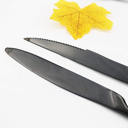 Miniatura 8 de JASHII - Juego de cubiertos de acero inoxidable 1810, 24 piezas, incluye cuchillostenedorescuchara, espejo pulido, apto para lavavajillas (rosa