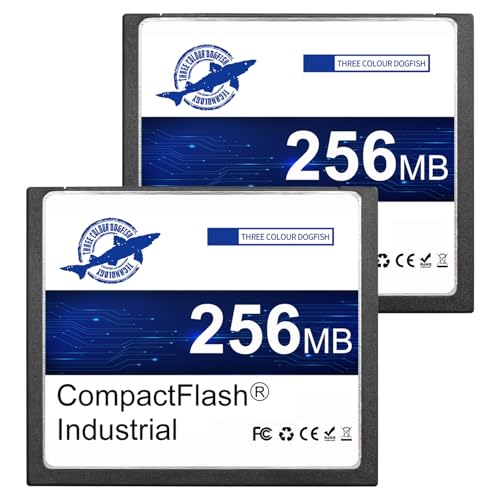Dogfish Compact Flash Memory Card 256MB 2 Pack High Performance Industrial CF Type I Card FAT16 for...