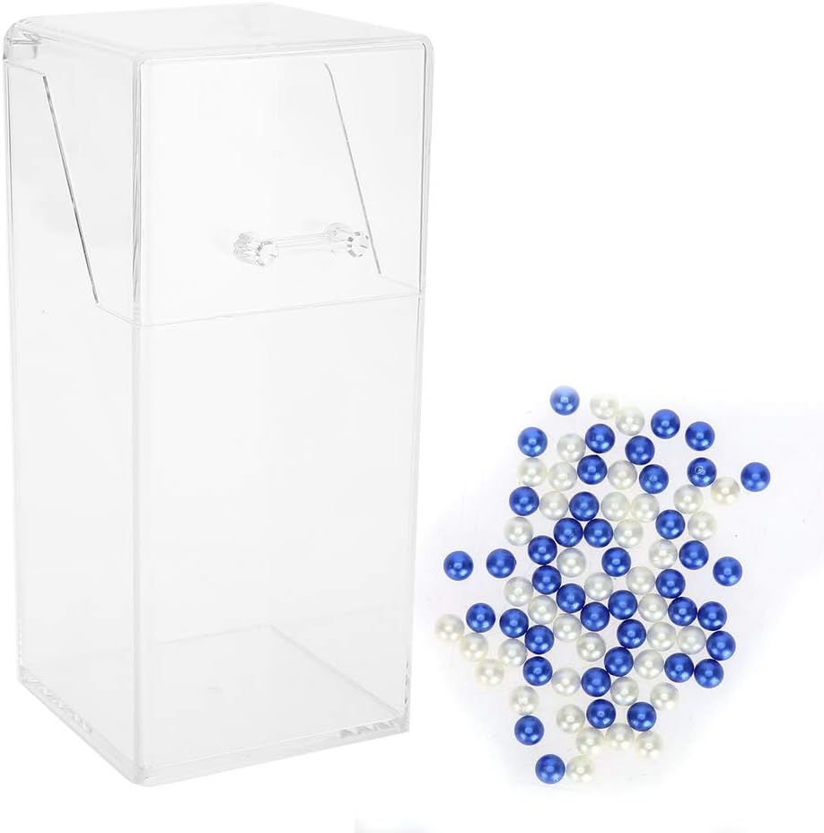 Makeup Brush Box, Plastic Dust-proof Cosmetic Nail Brush Storage Box Makeup Holder Pearls with Lid
