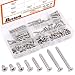 Rustark 150Pcs [#10 3/8" to 1-3/4"] 304 Stainless Steel Flat Head Phillips Cross Wood Screw Self Tapping Drilling Screws Assortment Kit