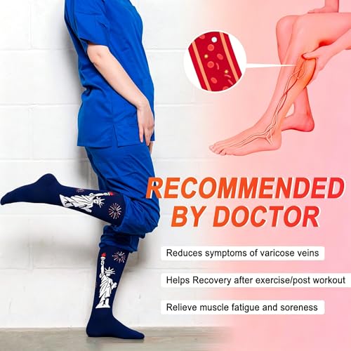 Image of 4 Pairs Compression Socks for Women Circulation-Best Support for Nurses,Running,Athletic,Travel