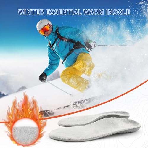Image of Arch Support Relief Plantar Fasciitis Insoles Cushioned Winter Warm Cozy & Fluffy Pads Men Women Heel Pain Standing All Day Work Boot Shoe Inserts Size 8