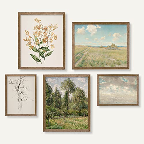 Vintage Botanical Room Decor - Sage Green Neutral Wall...